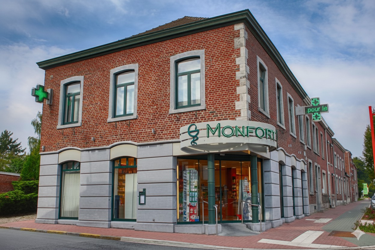 Façade de la pharmacie Monfort à Beyne-Heusay